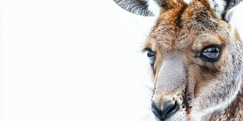 Giraffe Close-Up White Background,