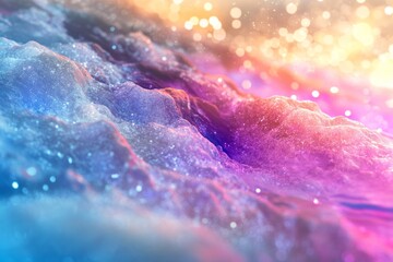 Fototapeta premium Glittering Crystal Mountainscape Dreamlike Scene