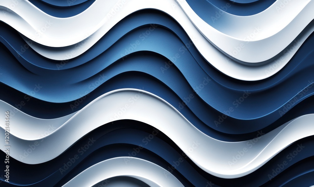 Aufkleber abstract wavy pattern in shades of blue and white creating a modern fluid texture for backgrounds an