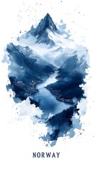 A Subtle Mountainous Landscape Text Norway