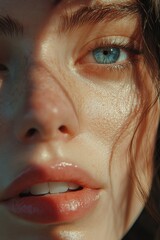 Fototapeta premium Woman with blue eyes