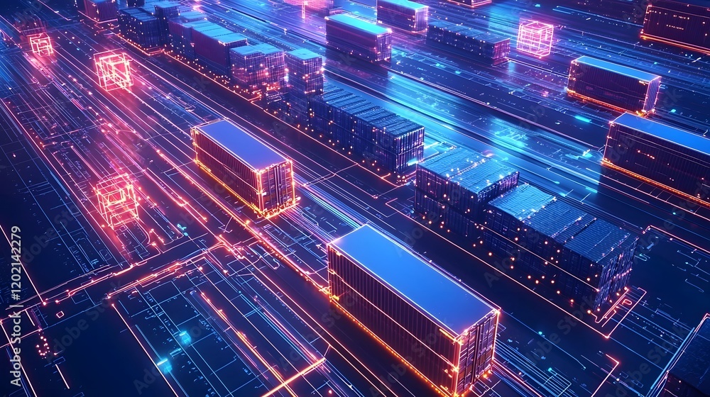 Aufkleber ai enhanced supply chain management illustrated with seamless delivery and transportation showcasing