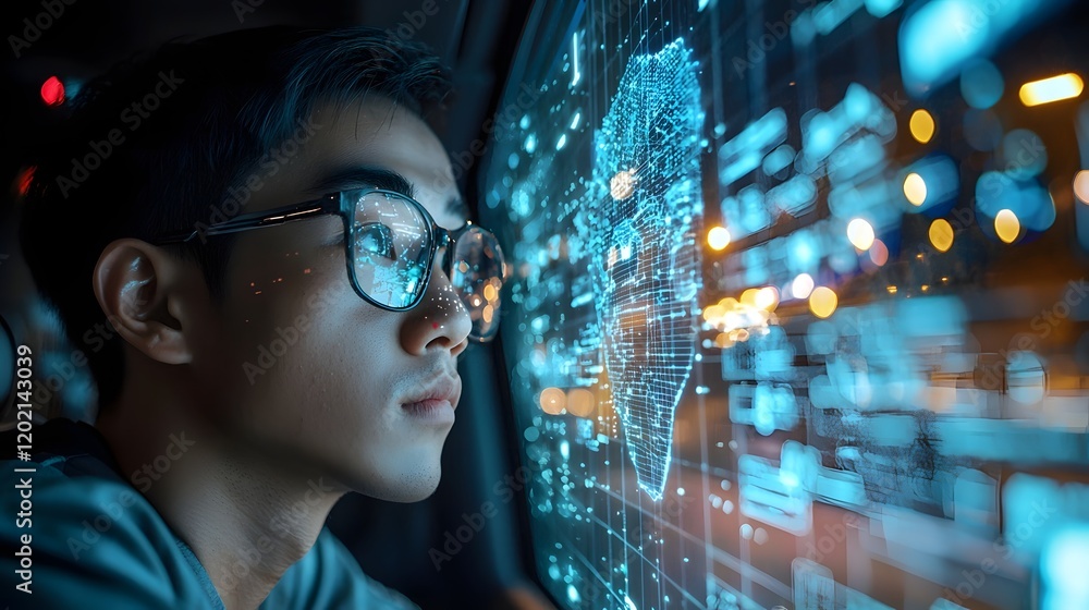 Poster ai powered supply chain manager overseeing seamless delivery workflow automating logistics inventory