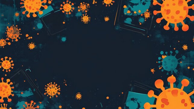 Contagion flat design top view pandemic awareness theme animation Split-complementary color scheme. 