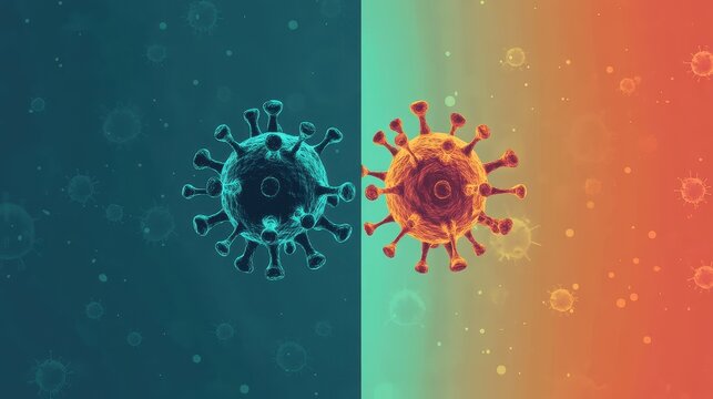 Contagion flat design top view pandemic awareness theme animation Split-complementary color scheme. 