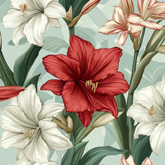 Amaryllis Flower Pattern Design