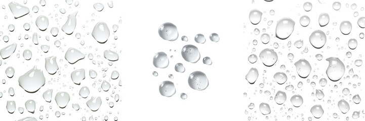 Close-Up View of Water Droplets on Clear Surface with Varied Sizes
