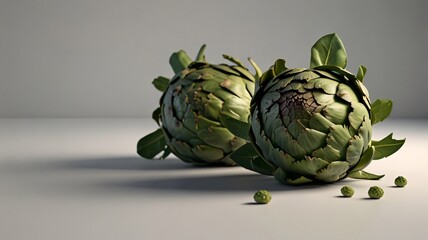 Obraz premium Photorealistic Artichoke Macro, Gourmet Still Life with Soft Lighting V3