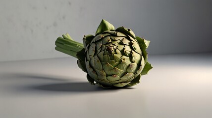 Obraz premium Photorealistic Artichoke Macro, Gourmet Still Life with Soft Lighting V7