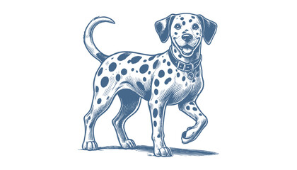 Dalmatian dog vector | dog vector | dog illustration | dog silhouette | dog tattoo | dog engraving | dog drawing 