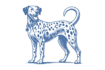 Dalmatian dog vector | dog vector | dog illustration | dog silhouette | dog tattoo | dog engraving | dog drawing 