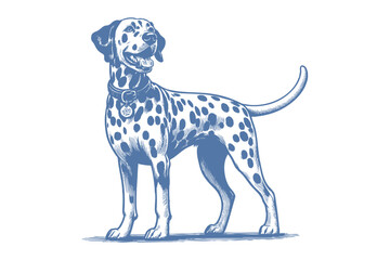 Dalmatian dog vector | dog vector | dog illustration | dog silhouette | dog tattoo | dog engraving | dog drawing 
