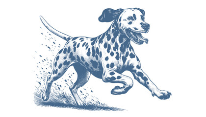 Dalmatian dog vector | dog vector | dog illustration | dog silhouette | dog tattoo | dog engraving | dog drawing 