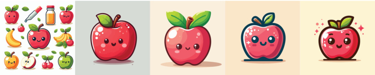 Collection of animated vector apples