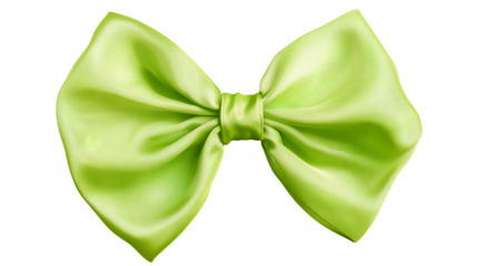 Green bow isolated on transparent PNG.