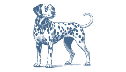 Dalmatian dog vector | dog vector | dog illustration | dog silhouette | dog tattoo | dog engraving | dog drawing 