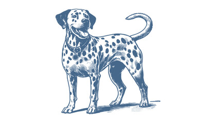 Dalmatian dog vector | dog vector | dog illustration | dog silhouette | dog tattoo | dog engraving | dog drawing 