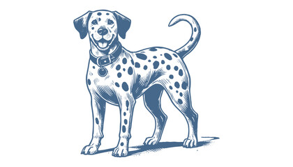 Dalmatian dog vector | dog vector | dog illustration | dog silhouette | dog tattoo | dog engraving | dog drawing 