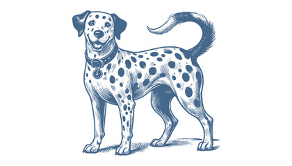 Fototapeta premium Dalmatian dog vector | dog vector | dog illustration | dog silhouette | dog tattoo | dog engraving | dog drawing 