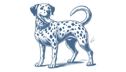 Dalmatian dog vector | dog vector | dog illustration | dog silhouette | dog tattoo | dog engraving | dog drawing 