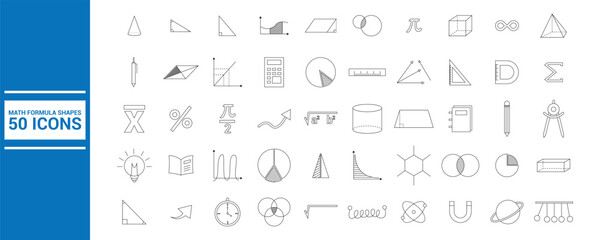 Math Formula Shapes Line Icons. Easy To Edit. EPS 10 © AkbarFikri
