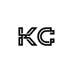 Fototapeta premium KC monogram logo design letter text name symbol monochrome logotype alphabet character simple logo