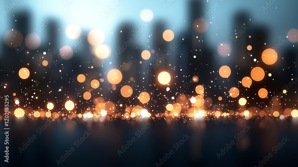 Poster abstract bokeh lights with soft focus on colorful urban background creating an ethereal and dreamy a