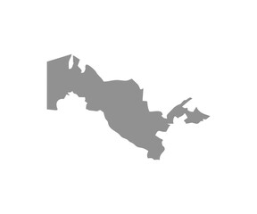 Uzbekistan detailed map of country. Uzbekistan border boundary country shape nation national vector design and illustration.

