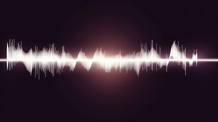 An elegant audio waveform in glowing white against a gradient dark-to-light background, with smooth, flowing peaks. 