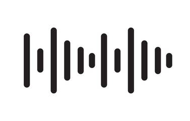 Podcast soundwave line of voice. Record music player. Mobile talk track. Message sound wave. Social network speech audio. Equalizer icon with spectrum noise. Vector illustration.