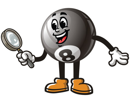 recommend clip art: Billiard Ball with magnifying glass,         Cartoon Character Mascot Illustration Vector Clip-art Hand-drawn Logo Design