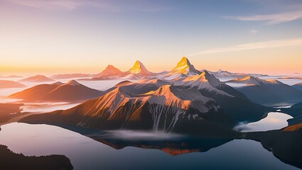 sunrise in the mountains