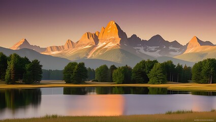 sunrise over the lake
