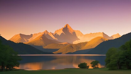 sunrise over the lake