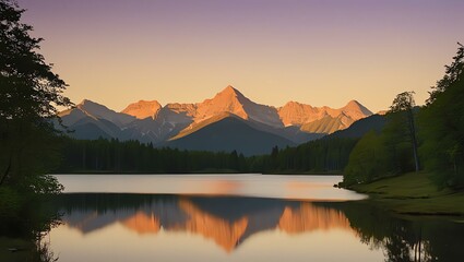 sunset over the lake