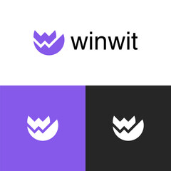 W icon logo design for business
