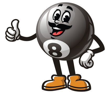 recommend clip art: Billiard Ball with mustache,       Cartoon Character Mascot Illustration Vector Clip-art Hand-drawn Logo Design