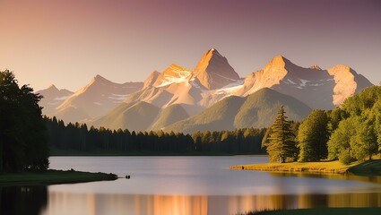 sunset in the mountains