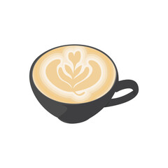 Vector of a white cup of mixed cream coffee
