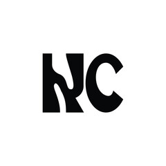 KC monogram logo design letter text name symbol monochrome logotype alphabet character simple logo