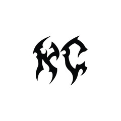 KC monogram logo design letter text name symbol monochrome logotype alphabet character simple logo