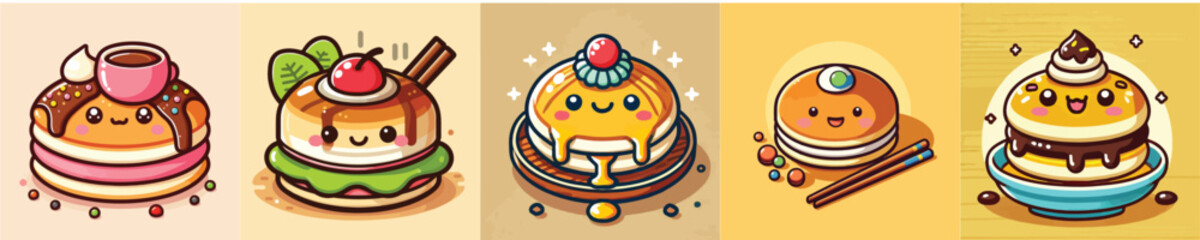 Pancake animation vector collection