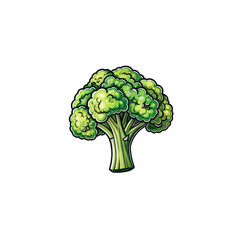 Fresh Broccoli Floret: A vibrant green broccoli floret, full of vitamins and antioxidants, stands out in a simple composition, perfect for illustrating healthy eating or organic produce.