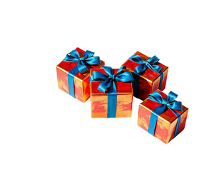 Obraz premium Elegant Gift Boxes with Blue Ribbons