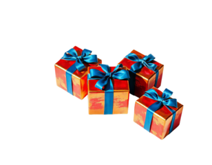 Elegant Gift Boxes with Blue Ribbons