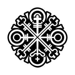 A solid style icon of cross sign symbol