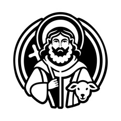 Good shepherd symbol icon in solid style