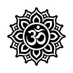 Om symbol icon in glyph style