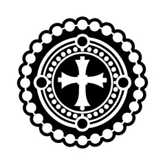 Rosary symbol icon in solid style
