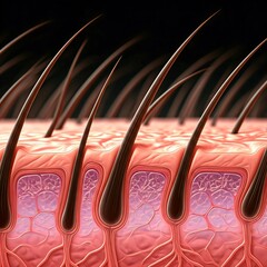 Human Scalp with Hair Follicles